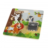 houten montessori safari-puzzel met dieren