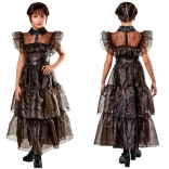 Carnival Costume – Girls’ WEDNESDAY Rave’n Dance Dress 134–140 cm