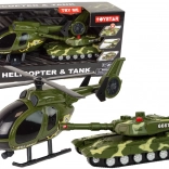 Military set – friction tank and helicopter