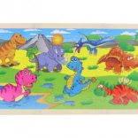 Houten puzzel dinosaurussen 96 stukjes