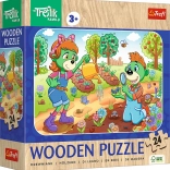 Houten puzzel TREFLÍCI 24 stukjes