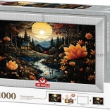 Puzzel Nachtelijke Schoonheden 3-in-1 met Frame en Lijm, 1000 Stukken