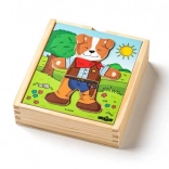 Houten aankleedpuzzel hondje