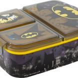 Boîte à déjeuner pour enfants Batman noir et jaune avec 3 compartiments