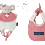Doudou muis 3-in-1 in tas voor baby’s, 30 cm