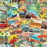 Puzzel retro reiscollage 1000 stukjes EUROGRAPHICS