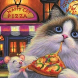 Puzzle pizza pour chats - variété de saveurs
