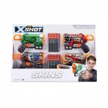 X-SHOT Skins Menace Blaster Set – 4 pcs, 24 darts