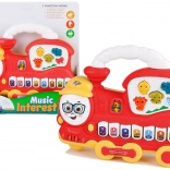 Interaktives Kinderklavier Lokomotive – Tiergeräusche, Fahrzeuggeräusche und Melodien, rot