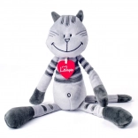 Chat en peluche Matteo moyen – gris 38 cm