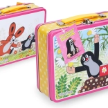 Valise en métal Krtek rose pour enfants