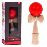 Holzspielzeug Kendama mit roter Kugel für Kinder ab 3 Jahren und Erwachsene