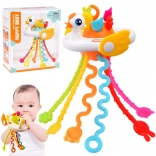 Swan-shaped sensory toy and teether for babies