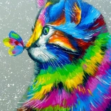 Puzzle Schöne Katze und Schmetterling 1000 Teile