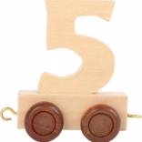 Wooden Train Track Carriages – Natural Number 5
