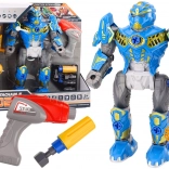 blue screw-assembly robot with drill, lights and sounds