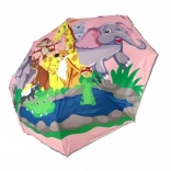 Opvouwbare kinderparaplu Diertjes met uitspringmechanisme