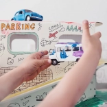 XXL 3D-kleurplaat – kartonnen parkeergarage