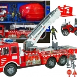 Grote brandweerkazerne set met helm en quad