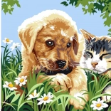 Diamond painting Kleine vriendjes 30 × 40 cm