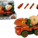 dinosaur cement mixer to take apart – orange construction toy for kids