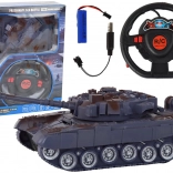 Remote-controlled tank with light and sound effects 1:18