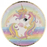 Assiettes en papier licorne, 6 pièces, Ø 22,5 cm