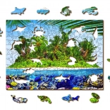 Houten puzzel exotisch eiland schat 2-in-1, 200 stukjes