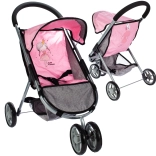 Little Princess PinkGrey Doll Stroller