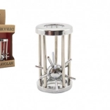 Metalen puzzel Egel in de kooi, verchroomd