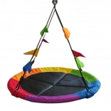 Stork Nest Swing with Colorful Flags for Kids