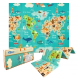 humbi dubbelzijdige opvouwbare XPE-schuimmat 200 × 180 × 1 cm wereldkaart en straten