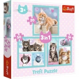 Puzzle 3 en 1 – adorables animaux TREFL