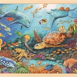 Houten puzzel Grote Barrièrerif 96 stukjes Goki