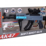 Mitrailleur met foamkogels en licht-, geluids- en trileffecten 62 cm