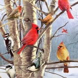 Puzzel Vogels in de Winter 1000 Stukjes