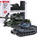 Chars télécommandés T–134 vs Tiger à l’échelle 1:28 – coffret de combat 2,4 GHz