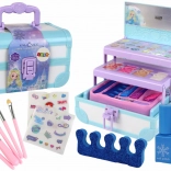 Cosmeticaset in blauwe koffer