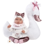 Llorens New Born realistische pratende pop 44 cm met zacht lichaam
