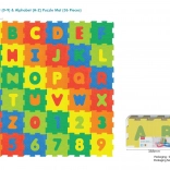 Foam floor puzzle 36 pcs with numbers and letters made of EVA for children 10m+