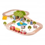 Houten boerderij treinbaan van Bigjigs Rail