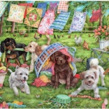 Puzzel Puppy’s in de tuin 1000 stukjes