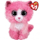 TY mascot pink cat with curly fur Reagan 24 cm