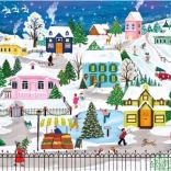 Puzzle Verschneite Stadt 1000 Teile