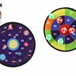 Beidseitige Klett-Dartscheibe mit Bällen