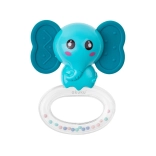 Siliconen bijtring met rammelaar Akuku olifant