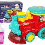 Bubble locomotive with lights and sounds – red