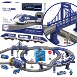 Electric Police Train Set with Cars, 92 pieces, 300 cm