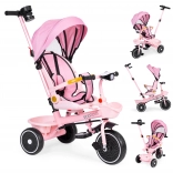 Kinderdriewieler 2-in-1 met draaibare zitting en inklapbare kap, roze ECOTOYS