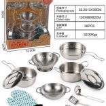 Kinder metalen keukenset 13 delen met accessoires